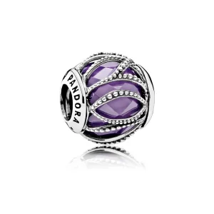 (resim) PANDORA Mor Iç İçe Geçmiş Parıltı Charm - 791968ACZ