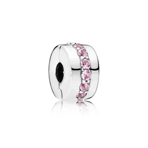 (resim) PANDORA Pembe Parlak Çizgi Klips Charm - 791972PCZ