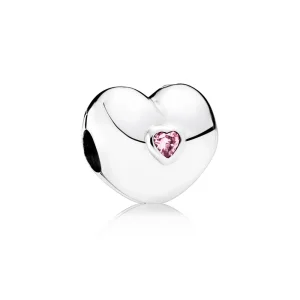 PANDORA Sabit Kalp Klips, Pembe CZ - 791981PCZ (resim) PANDORA Sabit Kalp Klips, Pembe CZ - 791981PCZ
