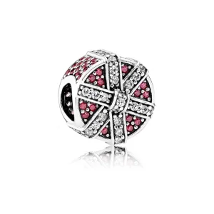 (resim) PANDORA Parıltılı Hediye Charm, Kırmızı Şeffaf CZ - 792006CZR