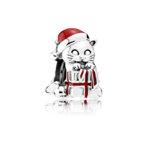 (resim) PANDORA Noel Yavru Kedi Charm - 792007EN39