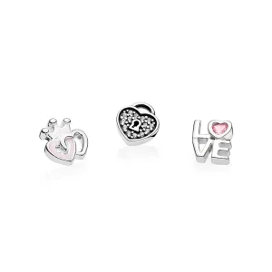 (resim) PANDORA Sonsuz Kalpler Petites, Yumuşak Pembe Emaye, Pembe ve Şeffaf KZ - 792021PCZ