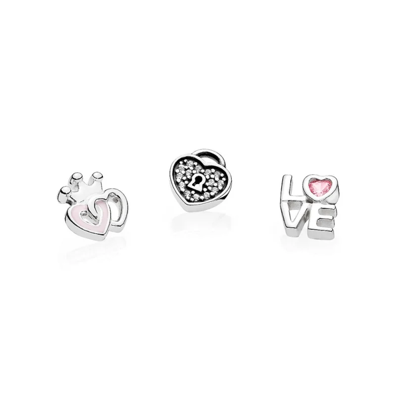 (resim) PANDORA Sonsuz Kalpler Petites, Yumuşak Pembe Emaye, Pembe ve Şeffaf KZ - 792021PCZ