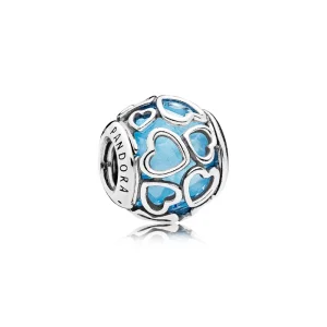 (resim) PANDORA Aşka Kuşanmış, Gök Mavisi Kristal Charm - 792036NBS