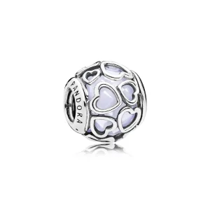 (resim) PANDORA Aşka Hapsolmuş, Opalesan Beyaz Kristal Charm - 792036NOW