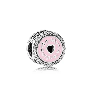 PANDORA Sevgilim Gümüş Charm, berrak kübik zirkonya ve pembe - 792040CZ (resim) PANDORA Sevgilim Gümüş Charm, berrak kübik zirkonya ve pembe - 792040CZ