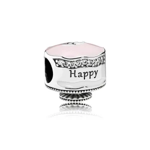 (resim) PANDORA Mutlu Yıllar Pasta Karışık Emaye Şeffaf CZ Charm - 792061ENMX