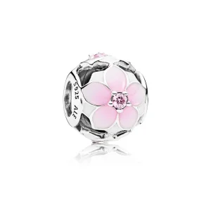 (resim) PANDORA Magnolia Bloom Açık Pembe Emaye Pembe CZ Çıngırak - 792087PCZ