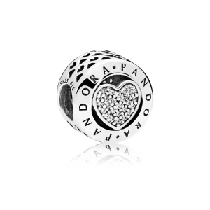 (resim) PANDORA İmza Kalp Berrak CZ Charm - 796218CZ