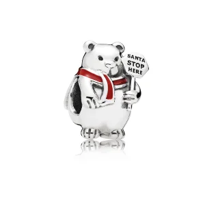 (resim) PANDORA Noel Kutup Ayısı Charm, Kırmızı Mine - 796466EN39