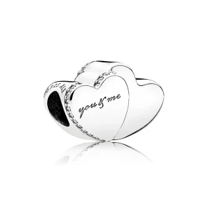 (resim) PANDORA İki Kalp Charm, Berrak CZ - 796560CZ