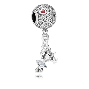 (resim) PANDORA Disney, Uçan Minnie Püskül Charm, Kırmızı & Saydam CZ ve Açık Mavi Emaye - 797171CZ