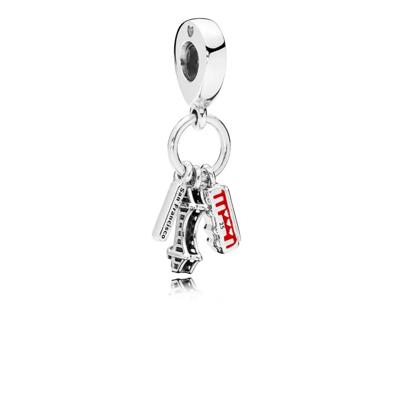 (resim) PANDORA San Francisco Öne Çıkanlar Sarkıt Charm, Kırmızı Emaye - 797218EN09