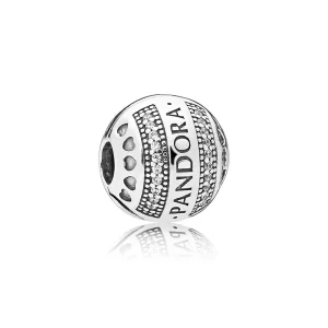 (resim) PANDORA Logo Gümüş Kalpler Klips - 797433CZ