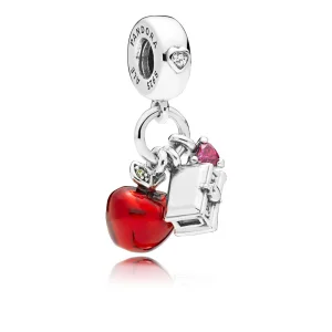 (resim) PANDORA Disney, Pamuk Prenses'in Elma ve Kalp Püskül Charm'ı, Kırmızı ve Yeşil CZ ve Kırmızı Emaye - 797486CZRMX