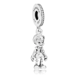 (resim) PANDORA Disney, Pinokyo Sarkıt Charm, Berrak CZ - 797489CZ