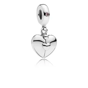 (resim) PANDORA Aile Kolyesi Sarkıt Charm, Pembe Kristal ve Pembe Emaye - 797615EN130