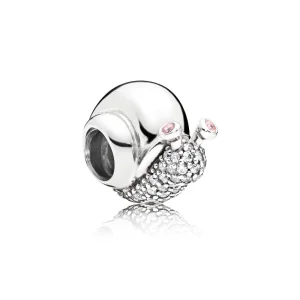 (resim) PANDORA Parlak Salyangoz Charm, Şeffaf & Orkide CZ - 797063CZ