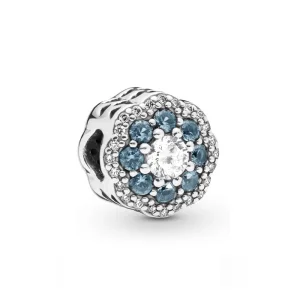 (resim) PANDORA Mavi Parıltılı Çiçek Charm - 797851NMB