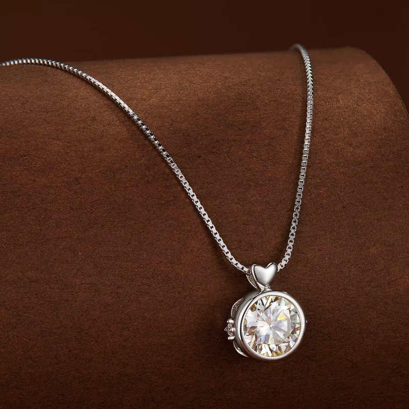 (resim) 1 Karat Moissanite ile Pandora Stil Kolye - MSN013 - Görüntüle 2