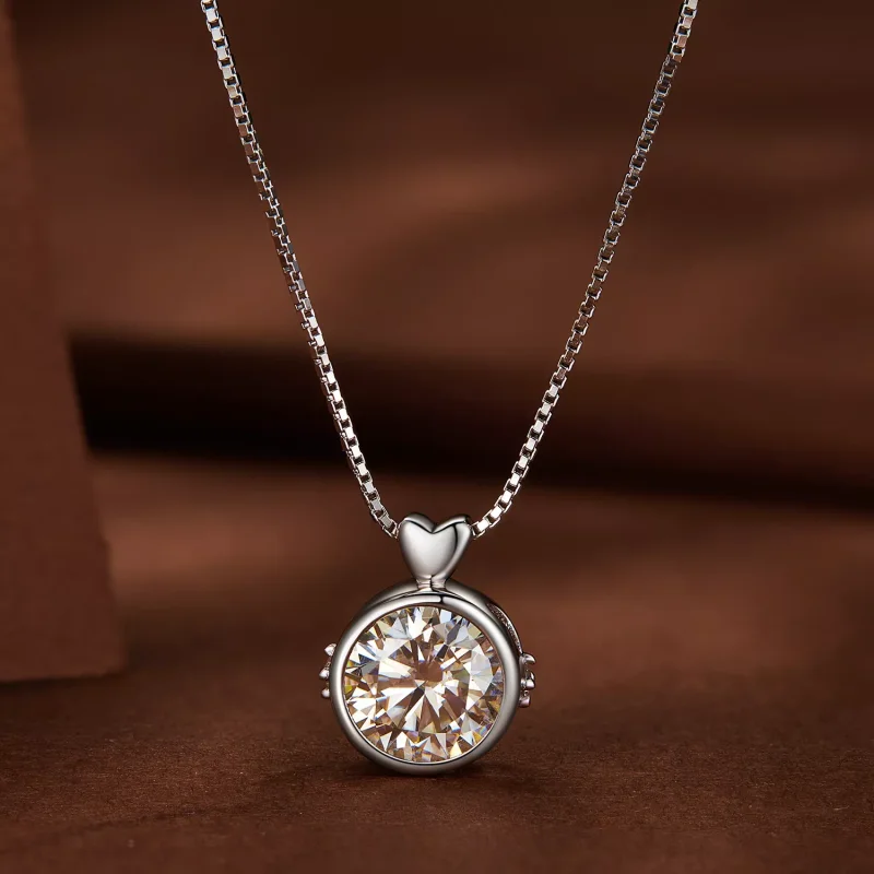 (resim) 1 Karat Moissanite ile Pandora Stil Kolye - MSN013 - Görüntüle 3