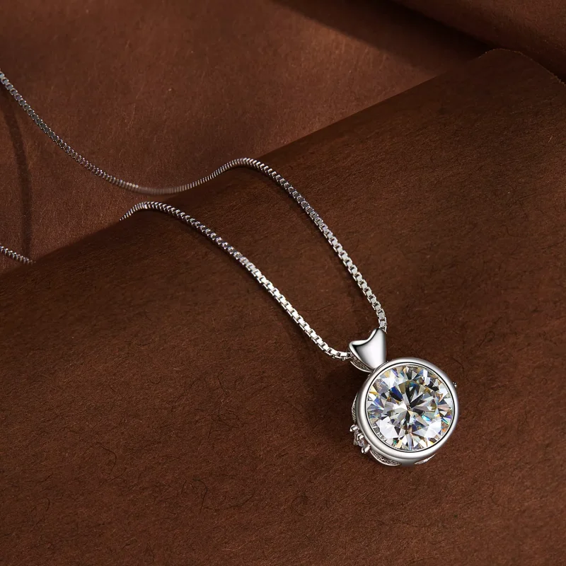 (resim) 1 Karat Moissanite ile Pandora Stil Kolye - MSN013 - Görüntüle 4