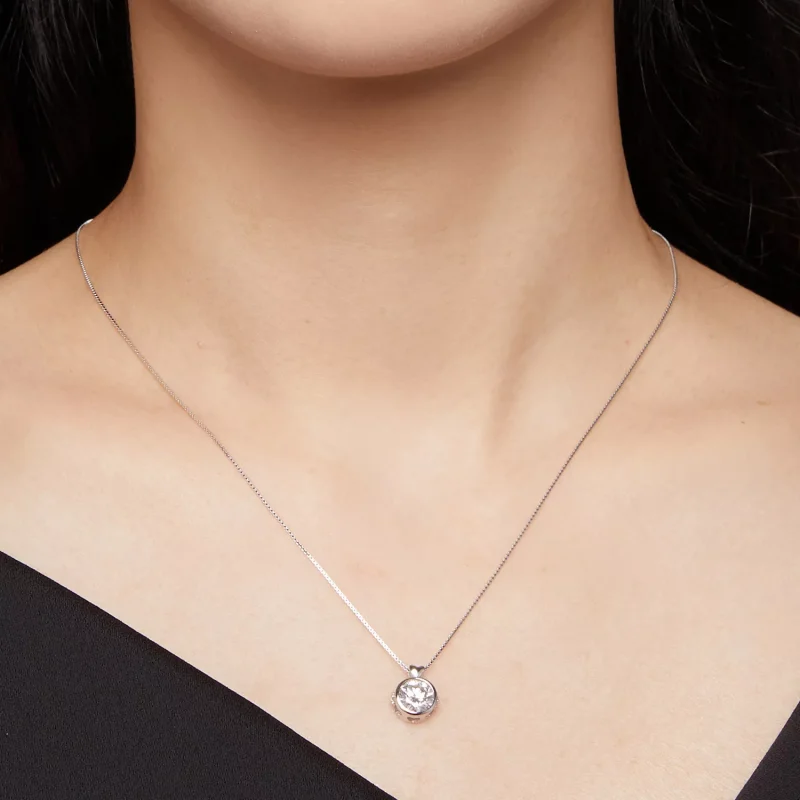 (resim) 1 Karat Moissanite ile Pandora Stil Kolye - MSN013 - Görüntüle 5