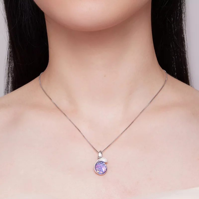 (resim) Fishtail detaylı Pandora tarzı kolye - BSN326 - Görüntüle 4