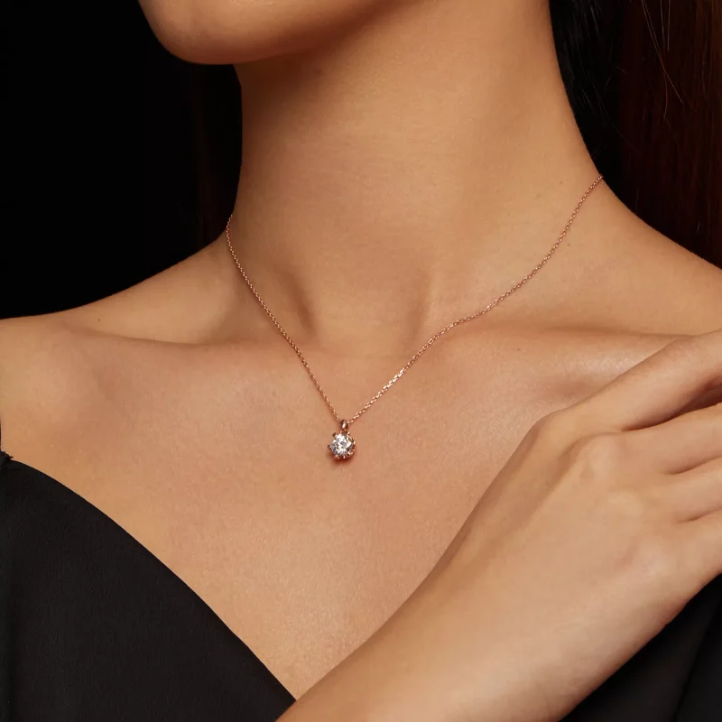 (resim) Lüks Moissanite ile Pandora Stili Kolye - MSN006-C - Görüntüle 6