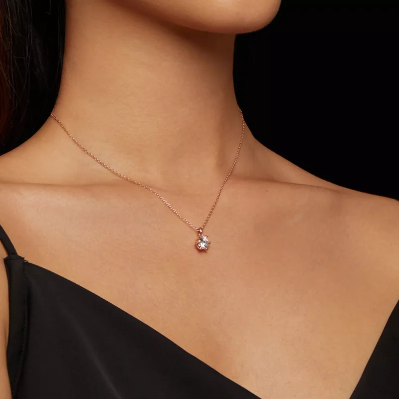 (resim) Lüks Moissanite ile Pandora Stili Kolye - MSN006-C - Görüntüle 8