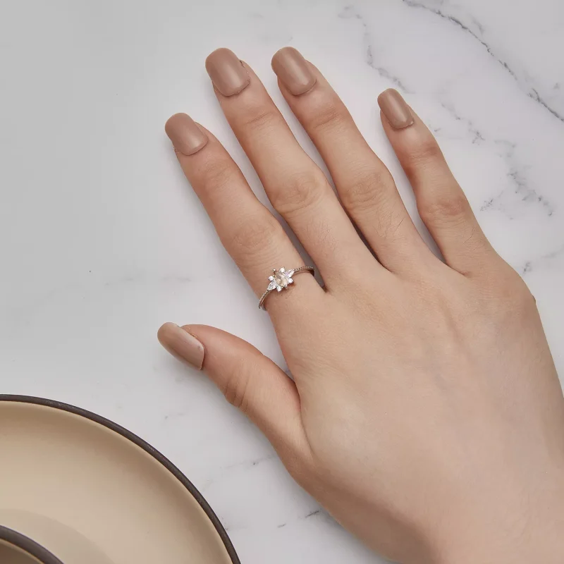 (resim) Pandora Stil Şampanya Merkez Taşlı Yüzük - BSR437 - Görüntüle 5