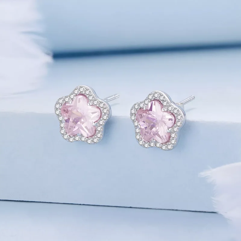 (resim) Pandora Stil Küçük Çiçek Küpe - BSE850 - Görüntüle 2