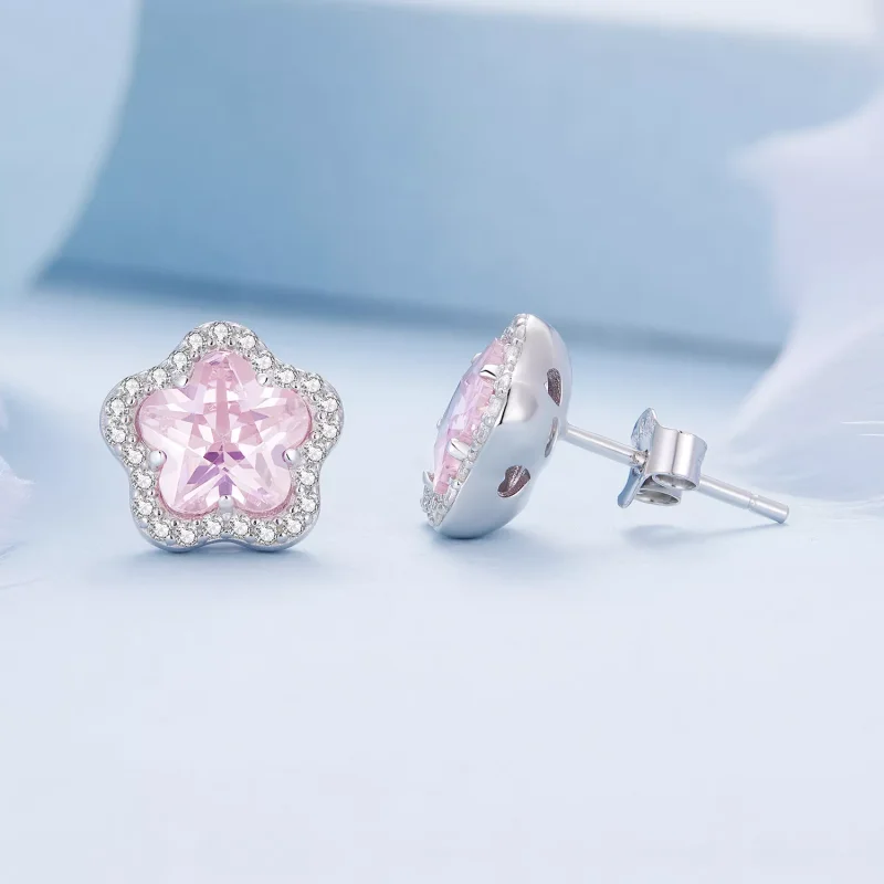 (resim) Pandora Stil Küçük Çiçek Küpe - BSE850 - Görüntüle 3