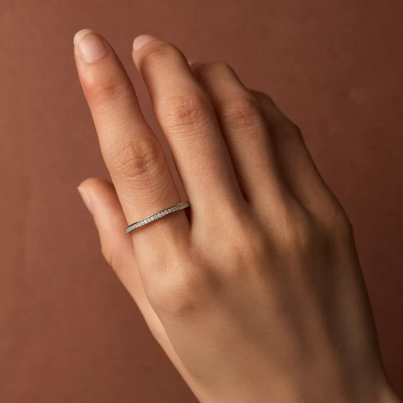 (resim) Pandora Stil Pave Moissanite Yüzük - MSR030 - Görüntüle 6