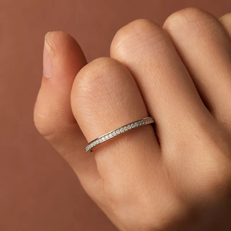 (resim) Pandora Stil Pave Moissanite Yüzük - MSR030 - Görüntüle 7