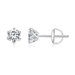 (resim) Pandora Stili 0.5 Karat Dört Pençe Moissanite Küpe - MSE004-S