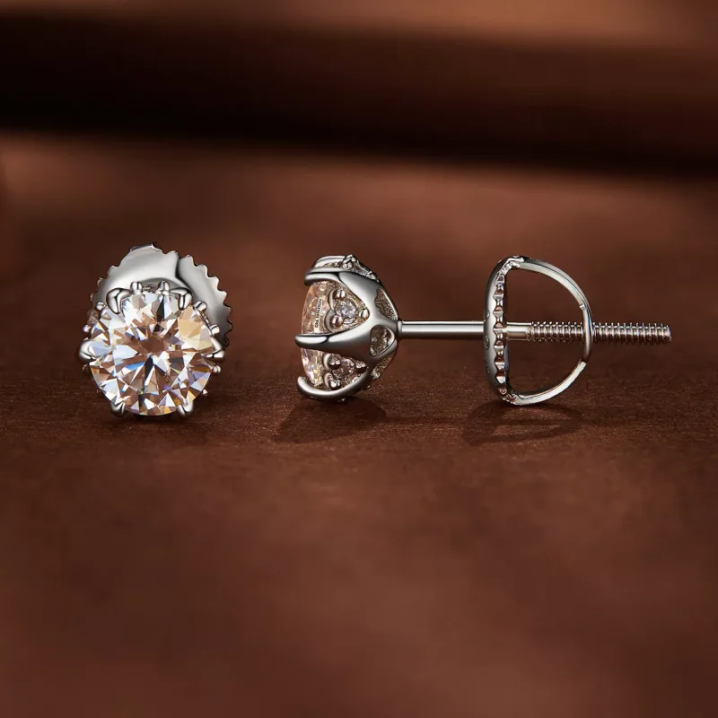 (resim) Pandora Stili 0.5 Karat Moissanit Küpe - MSE020-S - Görüntüle 2