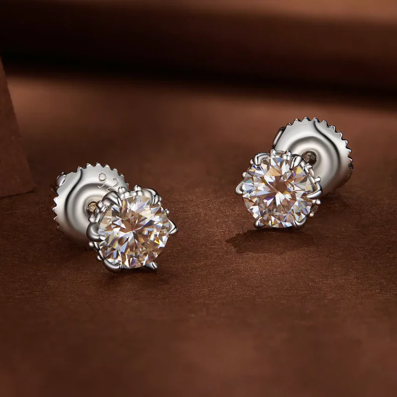 (resim) Pandora Stili 0.5 Karat Moissanit Küpe - MSE020-S - Görüntüle 3