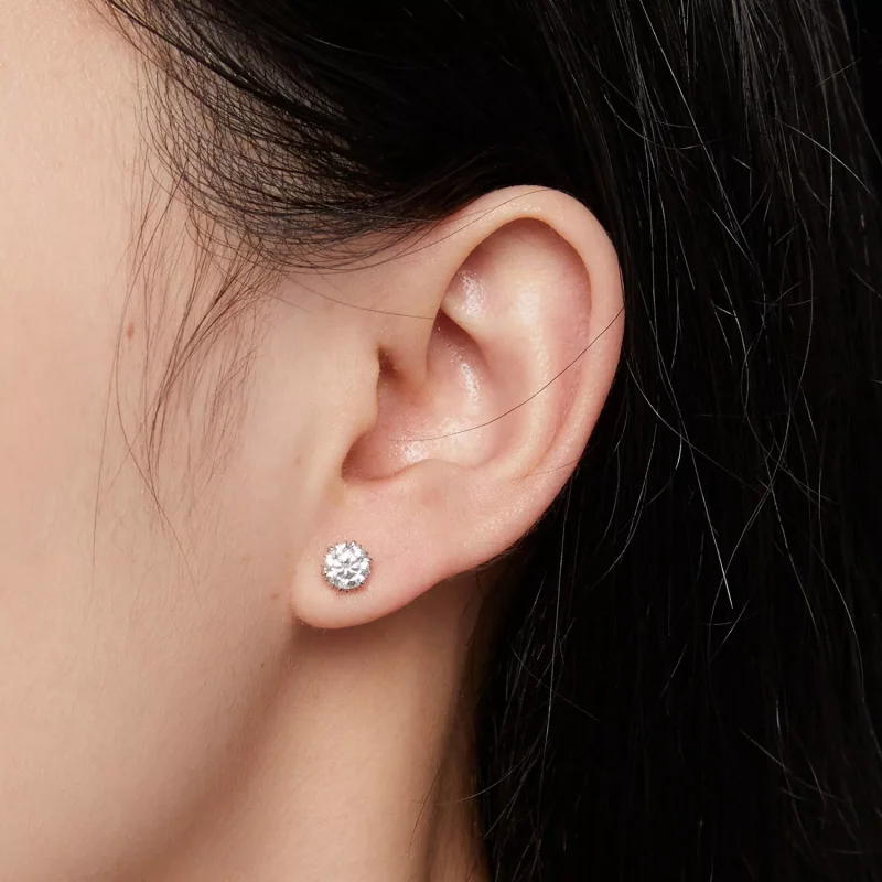 (resim) Pandora Stili 0.5 Karat Moissanit Küpe - MSE020-S - Görüntüle 4