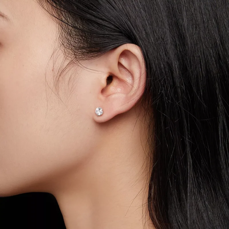 (resim) Pandora Stili 0.5 Karat Moissanit Küpe - MSE020-S - Görüntüle 5