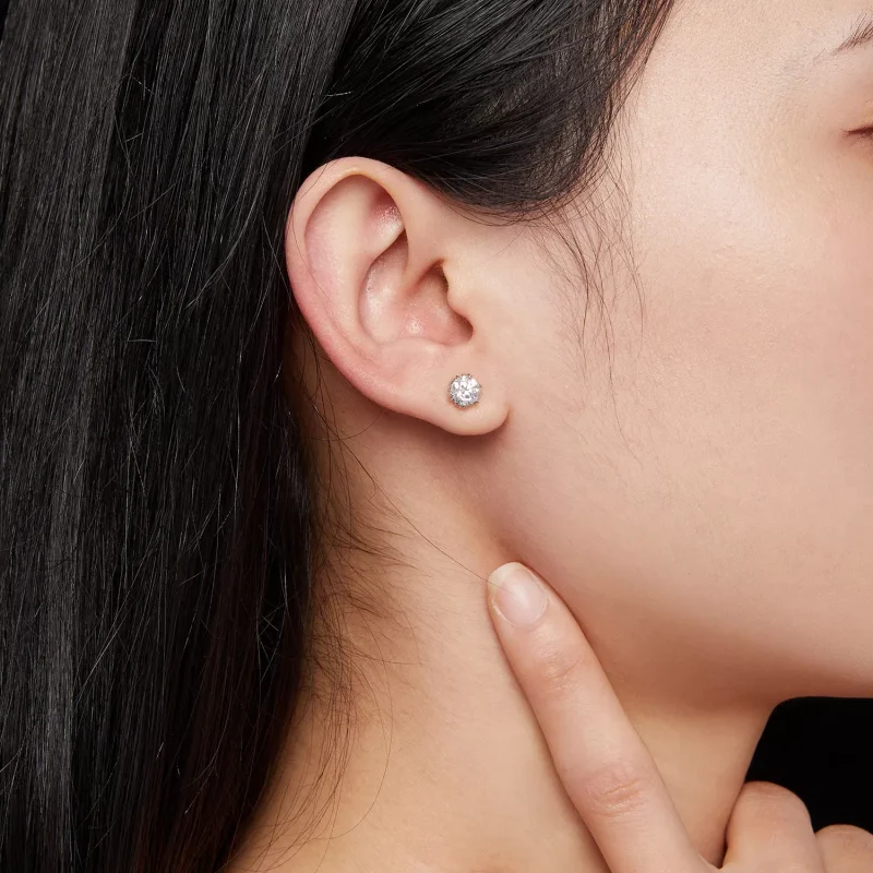 (resim) Pandora Stili 0.5 Karat Moissanit Küpe - MSE020-S - Görüntüle 6