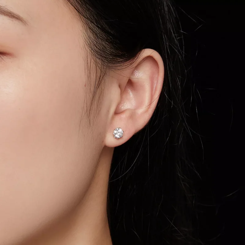 (resim) Pandora Stili 0.5 Karat Moissanit Küpe - MSE020-S - Görüntüle 7