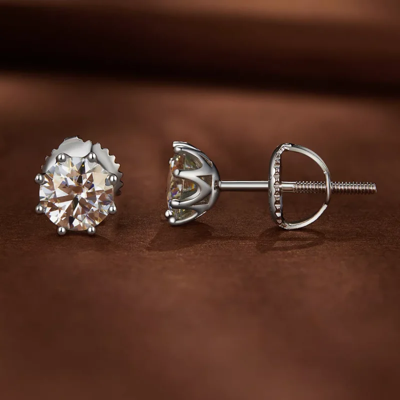 (resim) Pandora Stili 0.5 Karat Moissanite Halka Küpeler - MSE019-S - Görüntüle 3