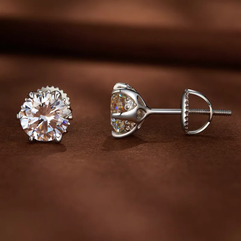 (resim) Pandora Stili 1 Karat Moissanite Küpe - MSE020-L - Görüntüle 2