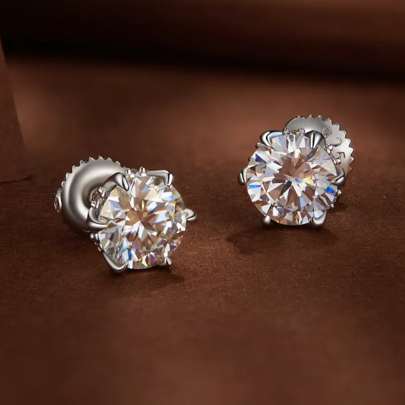 (resim) Pandora Stili 1 Karat Moissanite Küpe - MSE020-L - Görüntüle 3