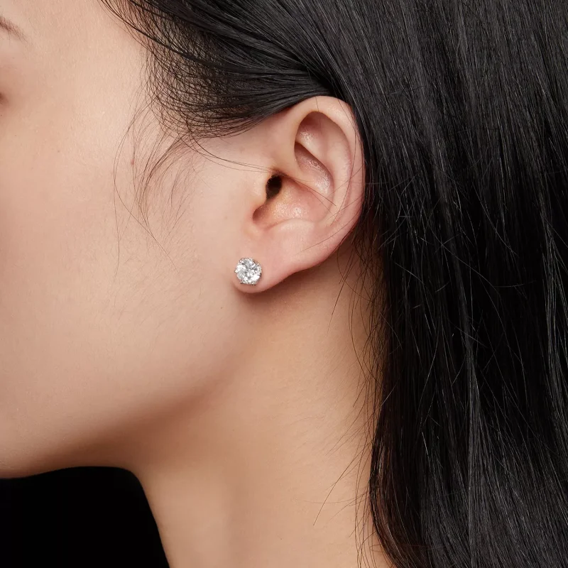 (resim) Pandora Stili 1 Karat Moissanite Küpe - MSE020-L - Görüntüle 5