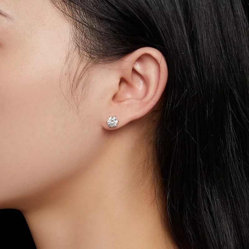 (resim) Pandora Stili 1 Karat Moissanite Küpe - MSE021-S - Görüntüle 5