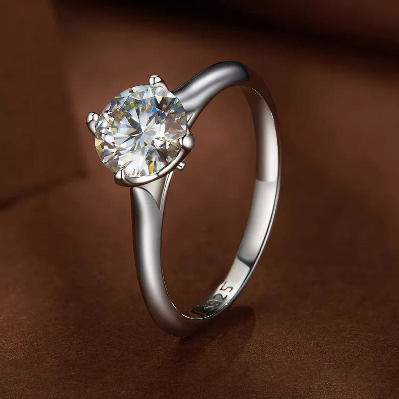 (resim) Pandora Stili 1 Karat Moissanite Nişan Yüzüğü - MSR033 - Görüntüle 2