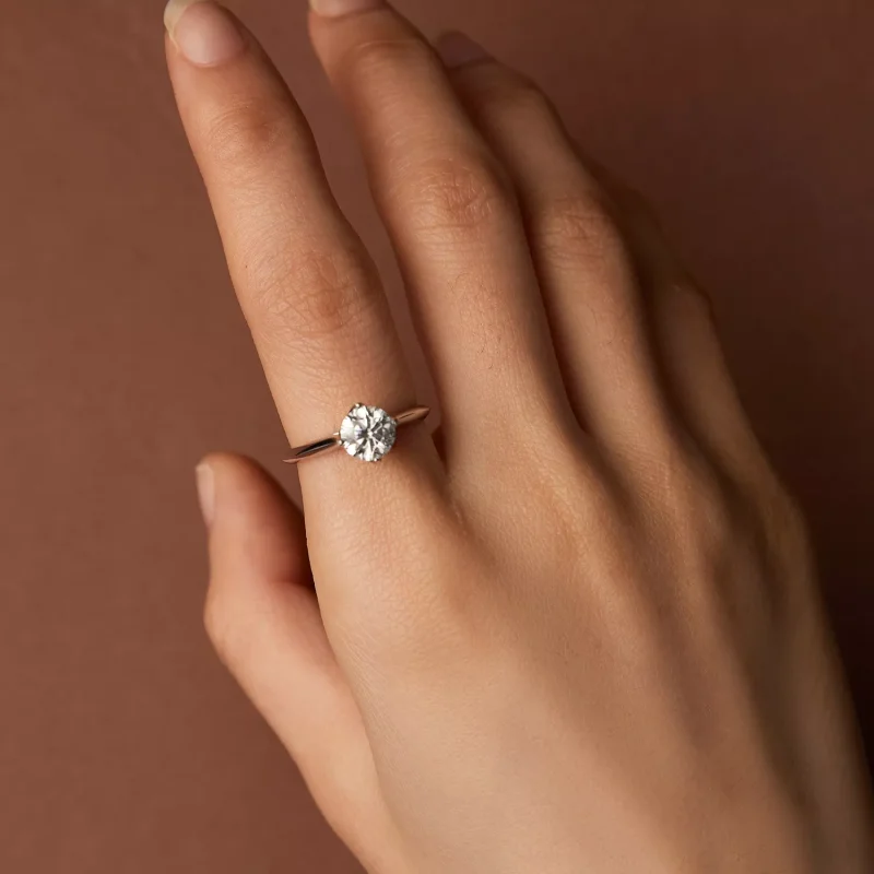 (resim) Pandora Stili 1 Karat Moissanite Nişan Yüzüğü - MSR033 - Görüntüle 6