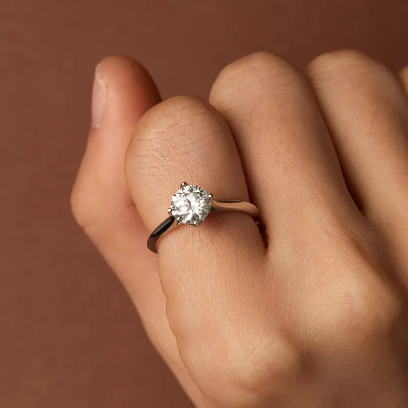 (resim) Pandora Stili 1 Karat Moissanite Nişan Yüzüğü - MSR033 - Görüntüle 7